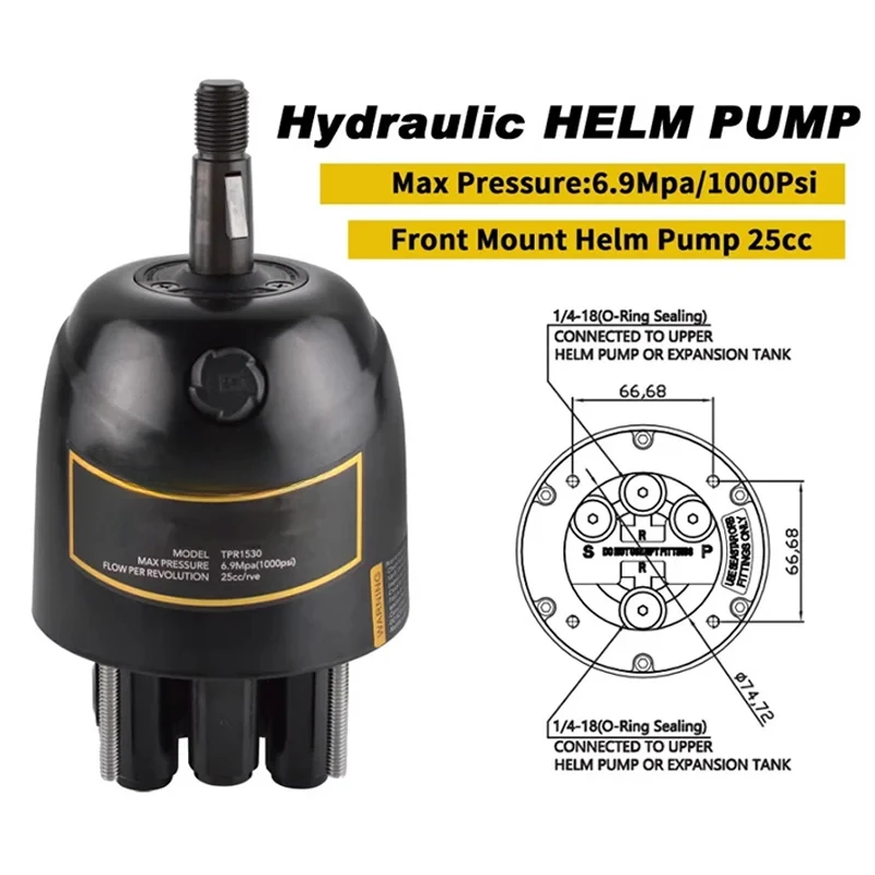 300HP Hydraulic Outboard Steering Kit With Helm Pump Cylinder Wheel 10-24FT Hose HK6400A-3 HO5124 Marine Boat Accessories