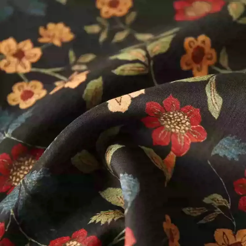 

1 ярд, ткань из рами с цветочным принтом, рубашка, юбка, ткань Cheongsam для шитья