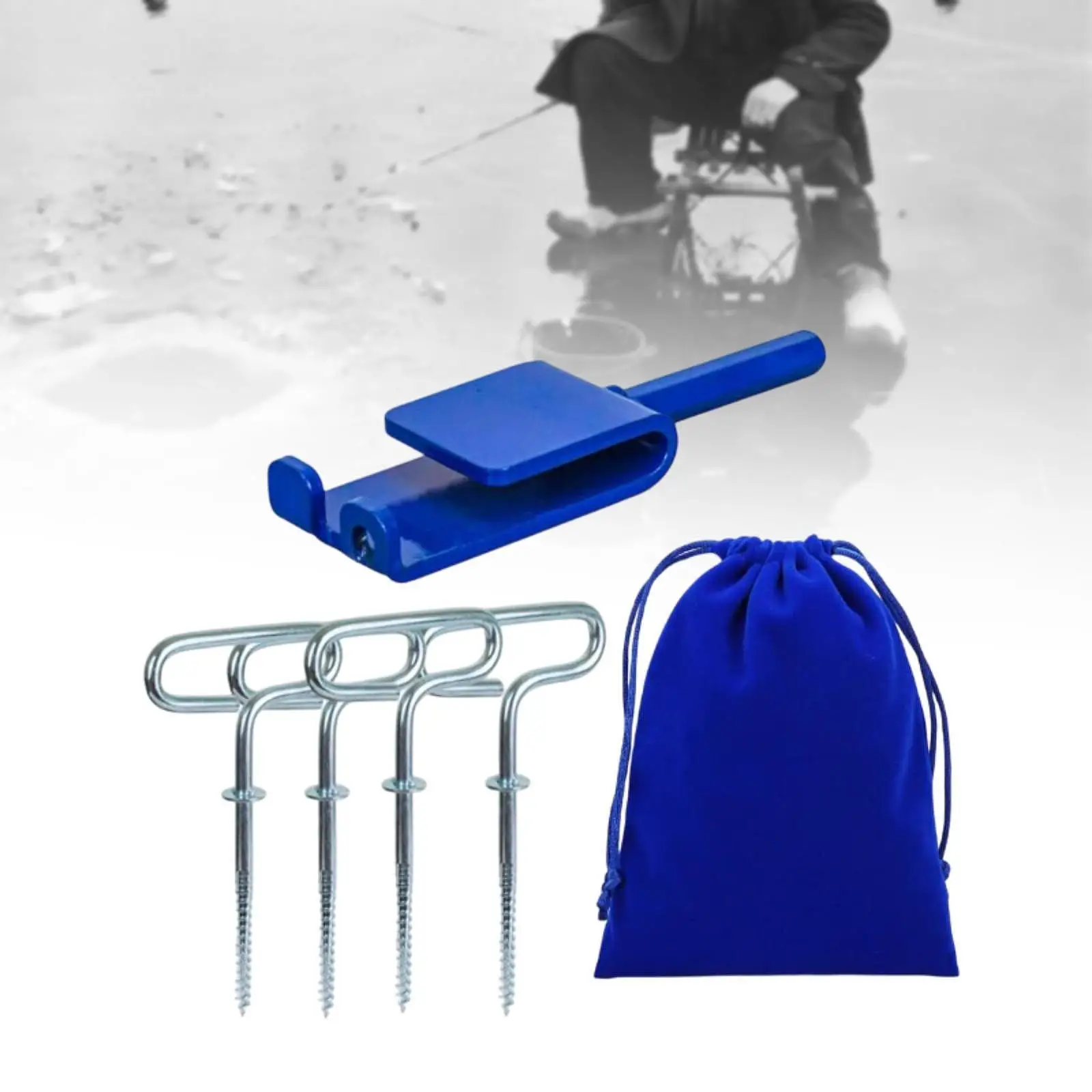 Ice Fishing Anchor Tool Tent Stakes Sturdy Ice Anchor Drill Adapter for Setting up Ice Fishing Shelter Tent Fixation of Canopies