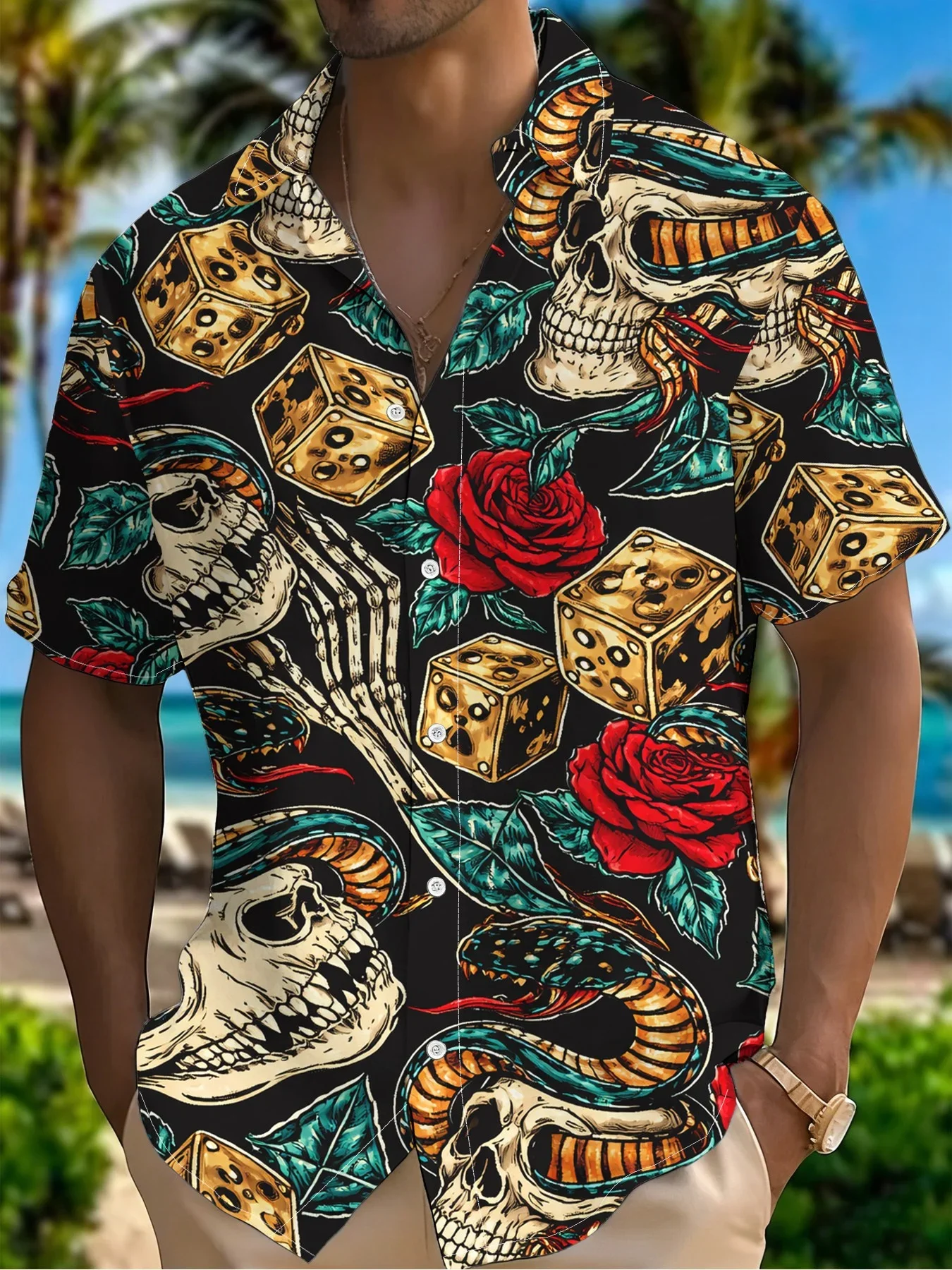 

Summer Casual Beach Shirt MenMan Women Short Sleeve Hawaiian Fashion Print Breathable Party Tops