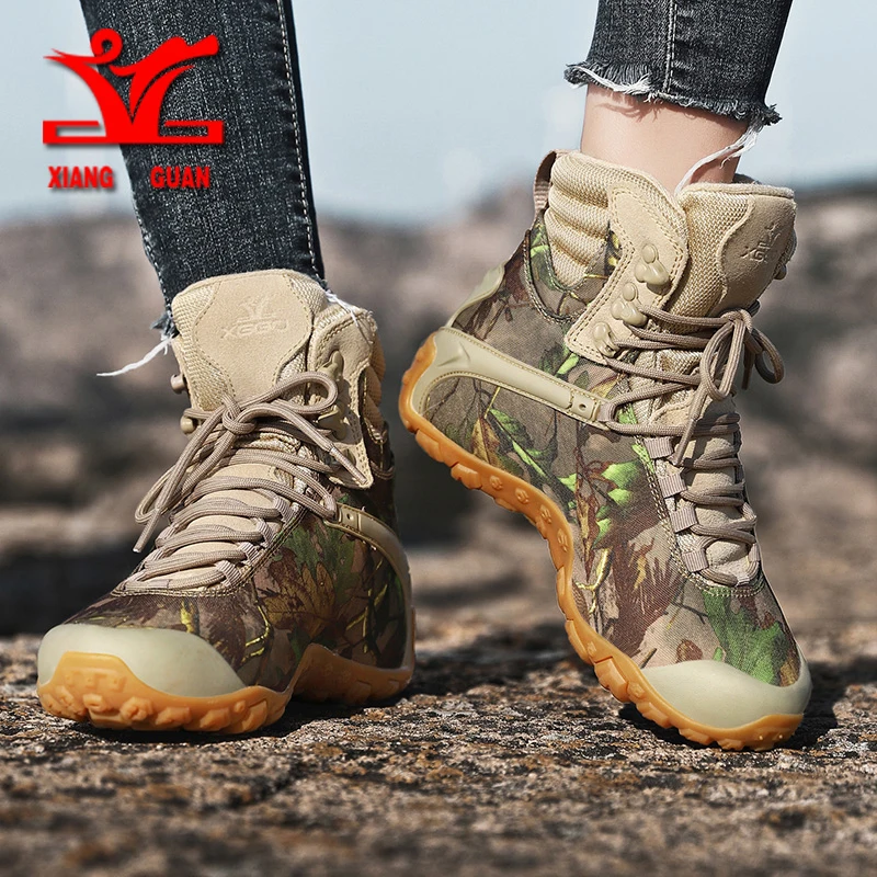 XIANGGUAN New Hiking Snow Boots Camping Tactical Boots Men Climbing Waterproof Boots Women Hiking Shoes Men Motorcycle Boots Men