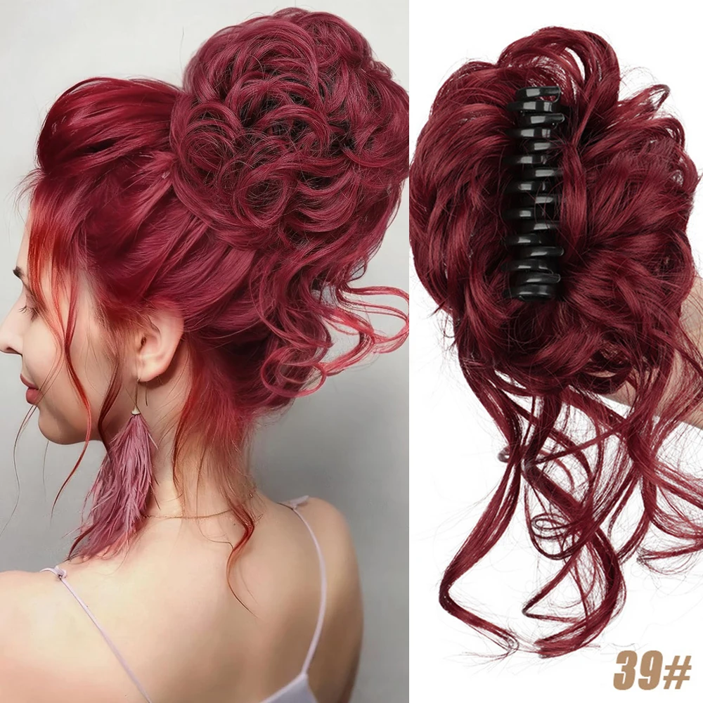 

Синтетический парик в стиле Claw clip, подходит для женских небрежных волнистых локонов и накладных прядей.