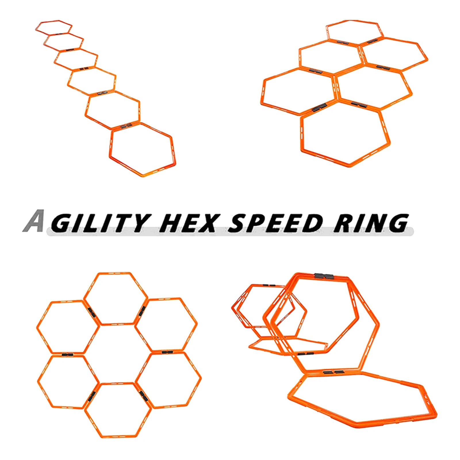 

60cm Hexagon Agility Rings Training Ladder Speed Hurdles Exercise for Basketball Rugby Improve Balance Rhythm Gym Sport