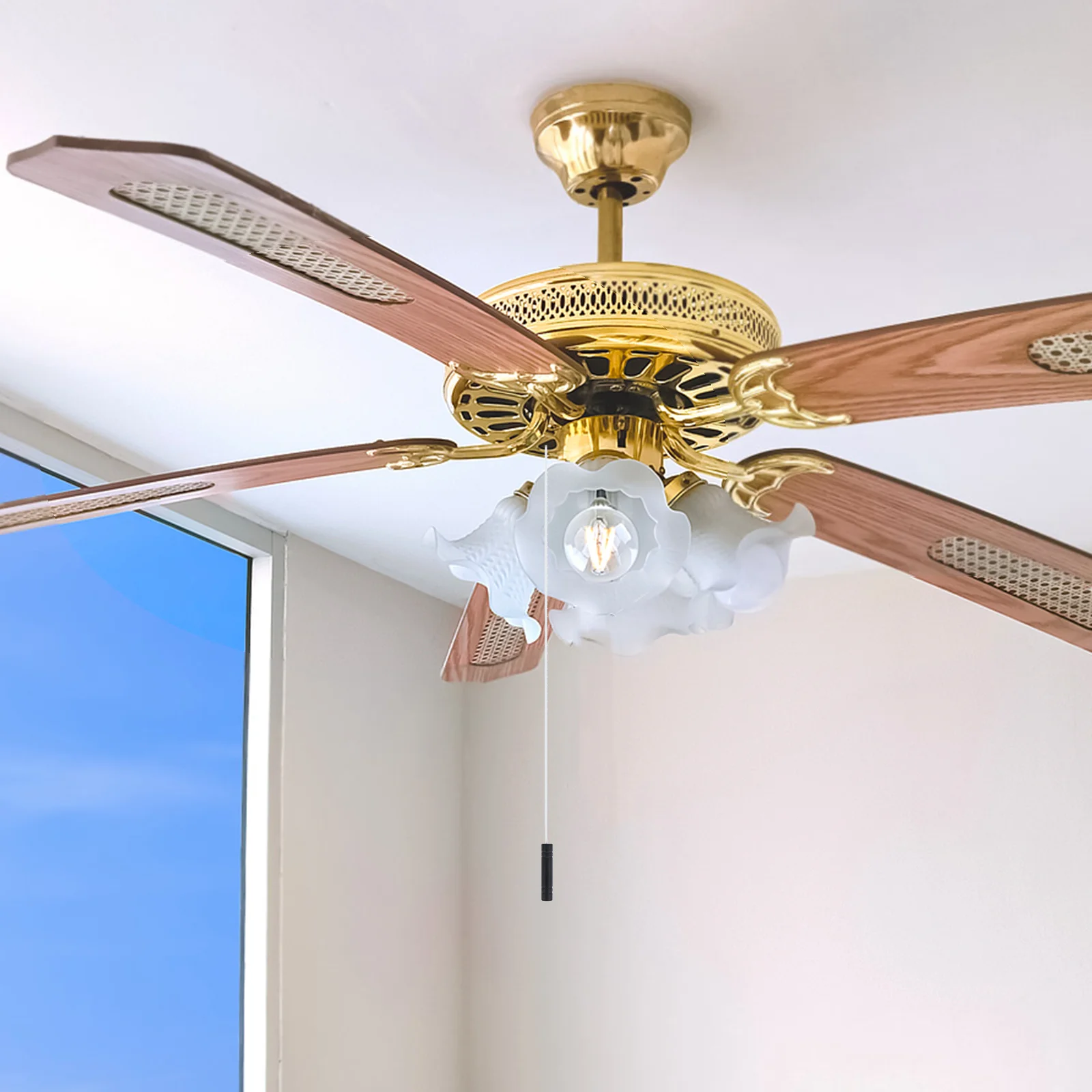 

Bathroom Light Pull Handle 1.5 Meter Ceiling Fan Pull Cord Replacement Rope Extension Hanging Lamp Cord Rope Ceiling Light