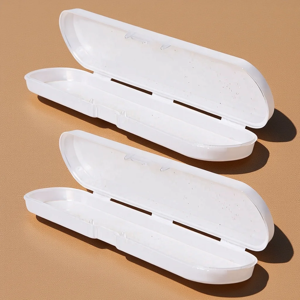 

2pcs 14.5X3X1.5Cm Plastic Small Thermometer Storage Case Lightweight Portable Temperature Tool Organizer Box