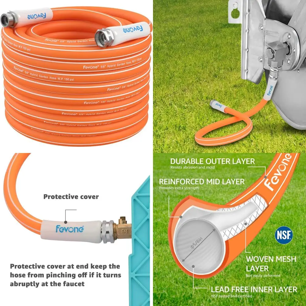 

Сверхмощный садовый шланг на 100 футов — безопасный для питьевой воды, гибкий, без ударов, легкий, гибридный полимер для использования на открытом воздухе