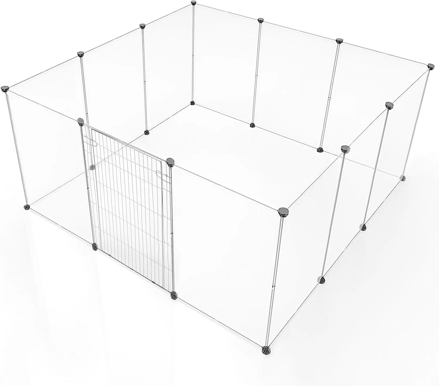 

Transparent Pet Playpen for Puppies & Cats, 80x40x28 Inch Indoor Dog Pen with Gate, Portable Small Animal Enclosure