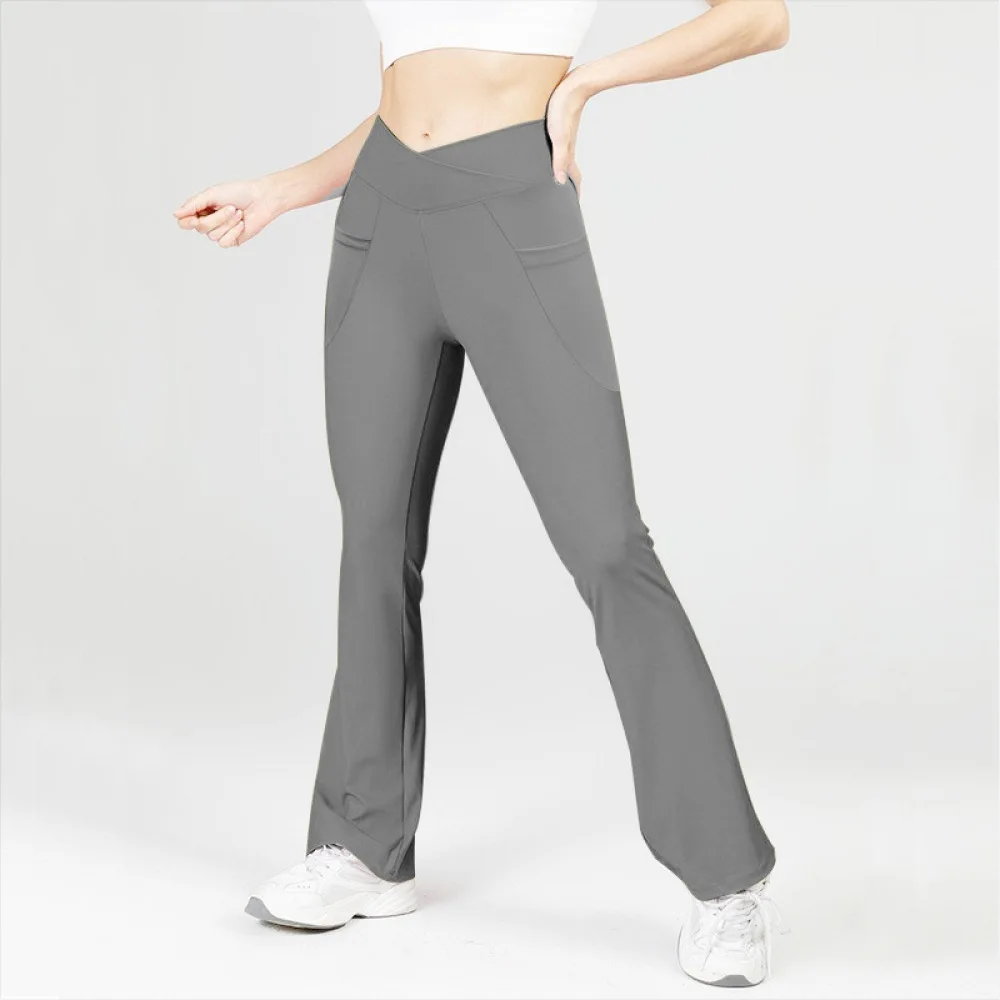 Athletic Flare Yoga Pants Women High Waisted Bootcut Tights With Pockets Stretchy Workout Leggings For Fitness Running Training