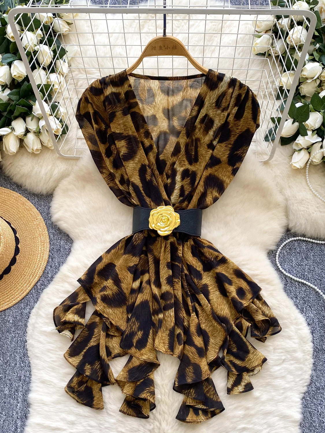 

Ele Svel irt Women's Summer Me Cross Ne Belt Asymmetrical Design Lightweight Maturi Lady Top