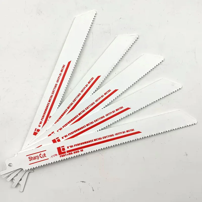Confezione da 5 lame per seghe alternative bimetalliche HSS 8 "pollici 10TPI Sabre lama per sega legno con chiodi taglio di metalli strumenti fai da te lama per seghetto alternativo