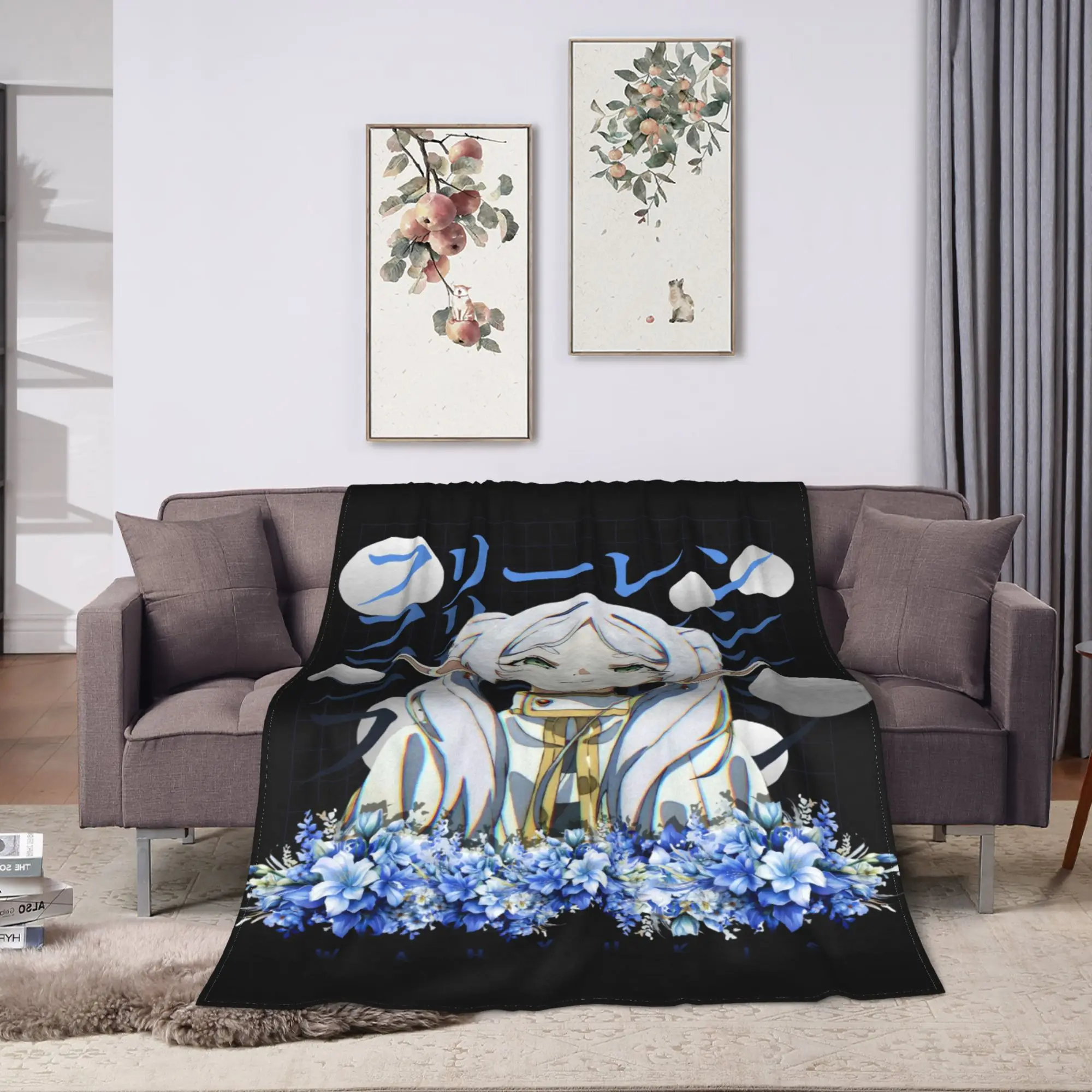 Frieren Beyond Journeys Throw Blanket Soft Comfy Aesthetic Blanket  For Sofa Home Travel Office Flannel Bedspread Bed Cover