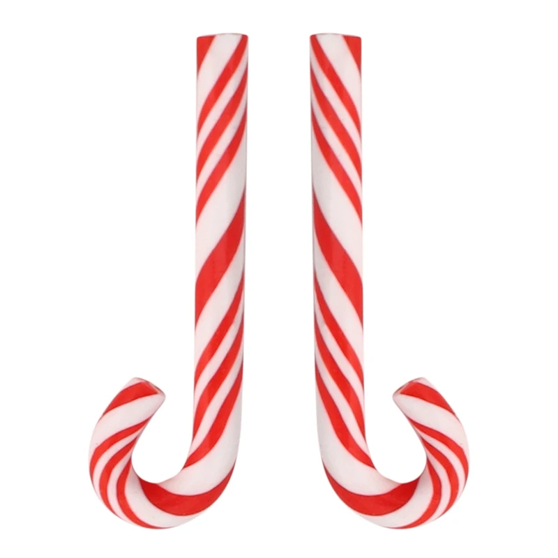 100 Stuks Rood En Wit Handgemaakt Kerst Candy Cane Kawaii Miniatuur Food Poppenhuis Interieur