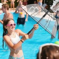 New Kuromi Water-Shooting Umbrella Dual-Purpose Rain Shelter And Water Toy Cute Cartoon Transparent Long Handle Umbrella