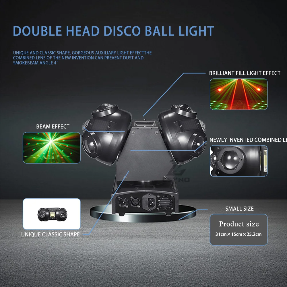 100W Disco Ball Party Light DMX512 LED Beam Double Moving Head Strobe Rotating DJ Mobile Stage Effect For Club Wedding Events