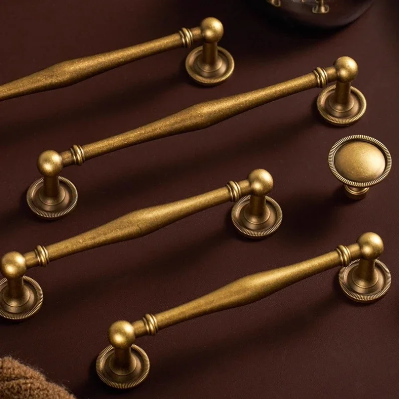 

Твердая латунь, винтажная античная бронзовая Т-образная ручка для дверцы кухонного шкафа для спальни, ручка ящика, ручки для шкафа, комода