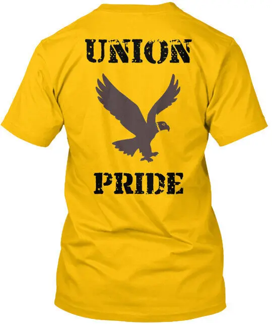 Safety Yellow Union Pride Tee T-Shirt Made in the USA Anime Pattern Clothing Cotton Short Sleeve