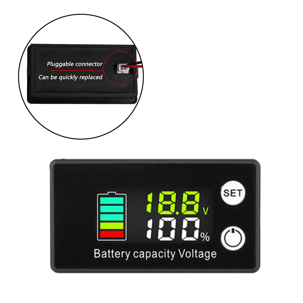 Indikator Kapasitas Baterai DC 7V-68V Asam Timbal Lithium LiFePO4 Mobil Motor Voltmeter Pengukur Tegangan 12V 24V 36V 48V 60V 6133B