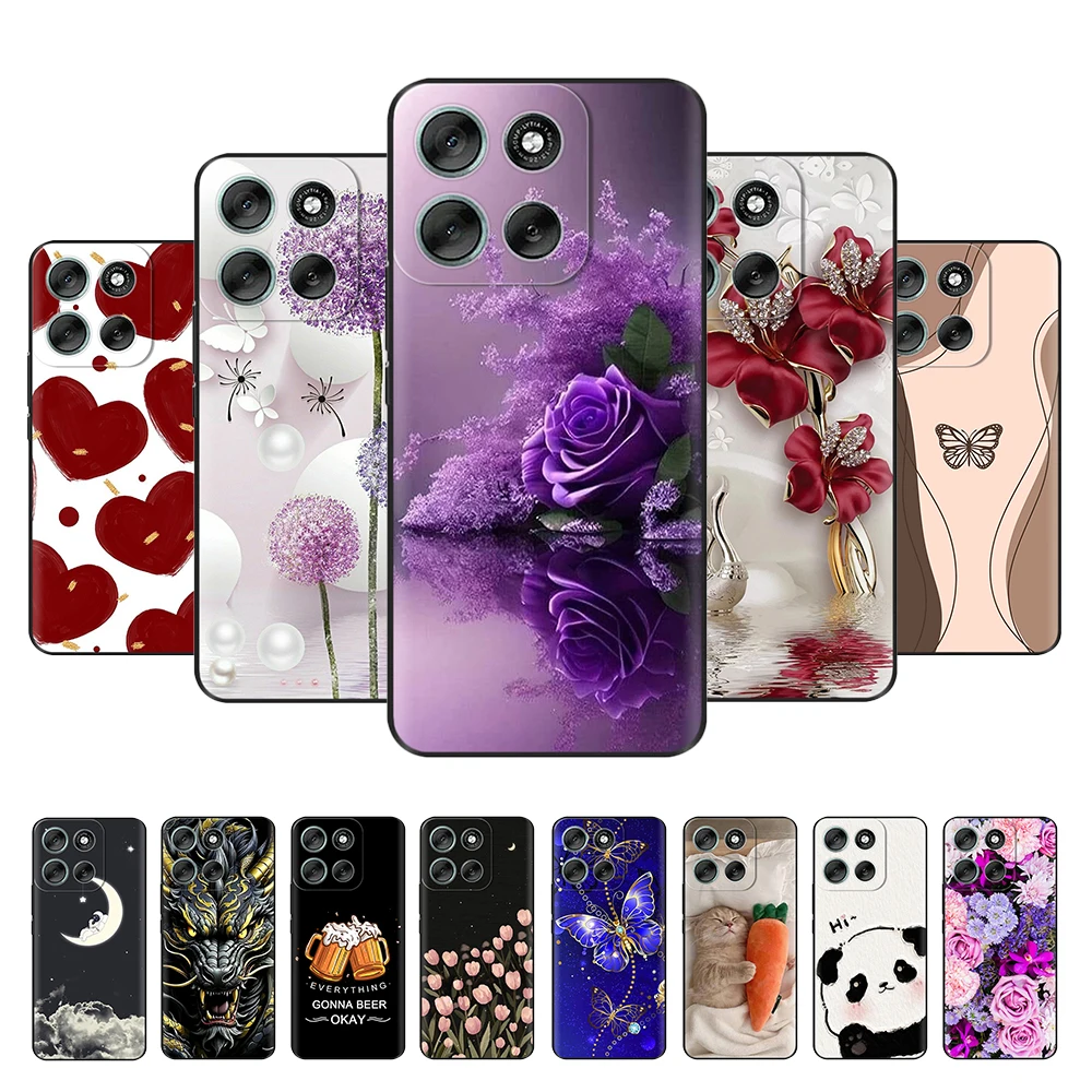 Capa para motorola g86 capa colorida pintada de silicone líquido macio proteção de câmera capa de telefone para moto g86 XT2527-2 g 86 fundas
