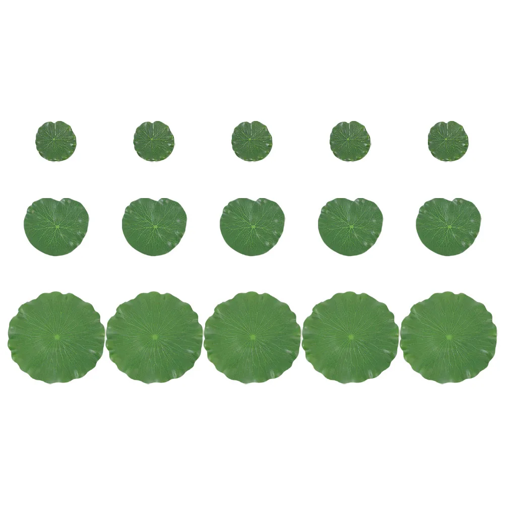 15 قطعة منصات الزنبق الاصطناعي واقعية لبركة حوض السمك نباتات وهمية آمنة نابض بالحياة الخضرة العائمة يترك ديكور