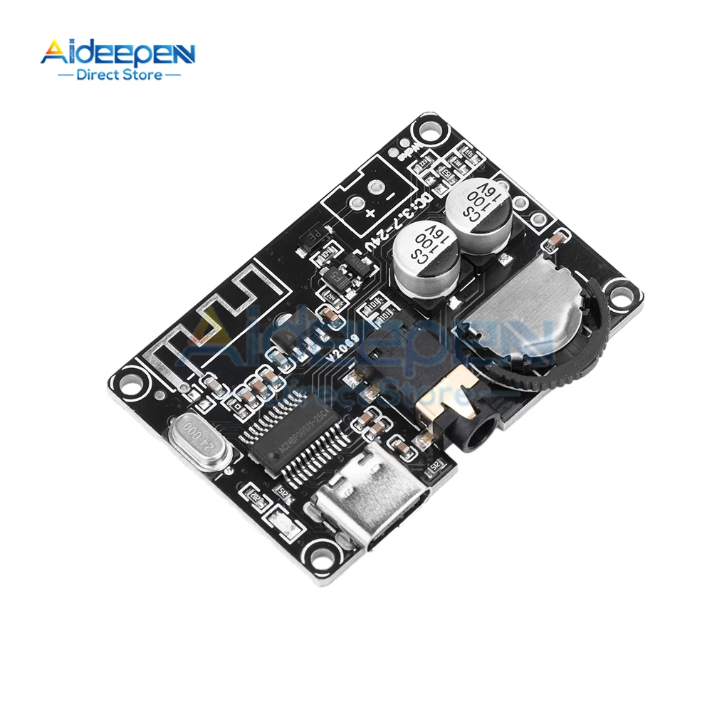 DC 3.7V-24V Bluetooth 5.0 Stereo Audio Receiver Board Mp3 Lossless Decoder Wireless Stereo Music Module XY-WRBT Type-C/Micro USB