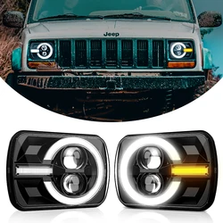 2PCS 90W DOT 5x7 7x6 H6054 Led Headlights,DRL Turn Signal Sealed Beam For Jeep Cherokee XJ Wrangler YJ C4 Corvette,Toyota Pickup