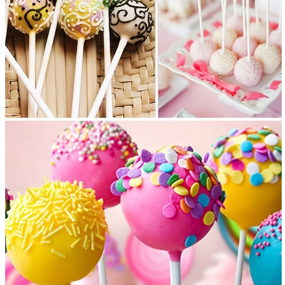 100Pcs/Pack DIY White Lollipop Sticks,Disposable Paper Cake Sticks,Suitable For Cakes, Lollipops, Hard Candy, Candy Decor