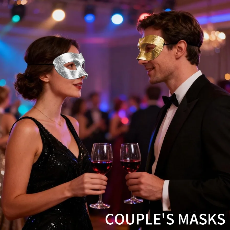 قناع عين نسائي مثير من الدانتيل المرن لحفلات الكرة التنكرية البندقية - تصميم أنيق وقابل للتعديل للاحتفالات حتى