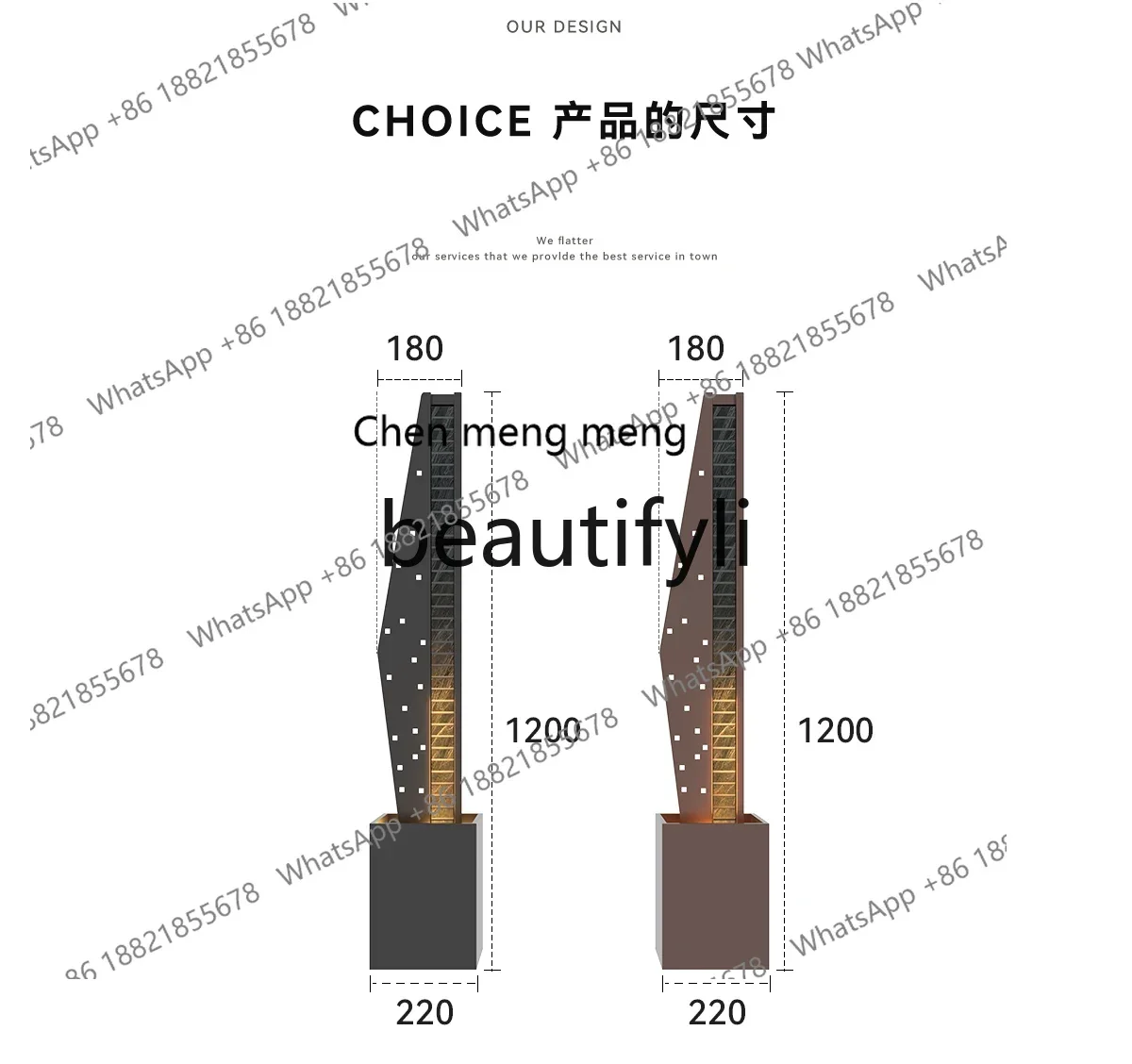 N178 G Modern flowing water ornament circulating water living room lucky large floor, office water curtain wall