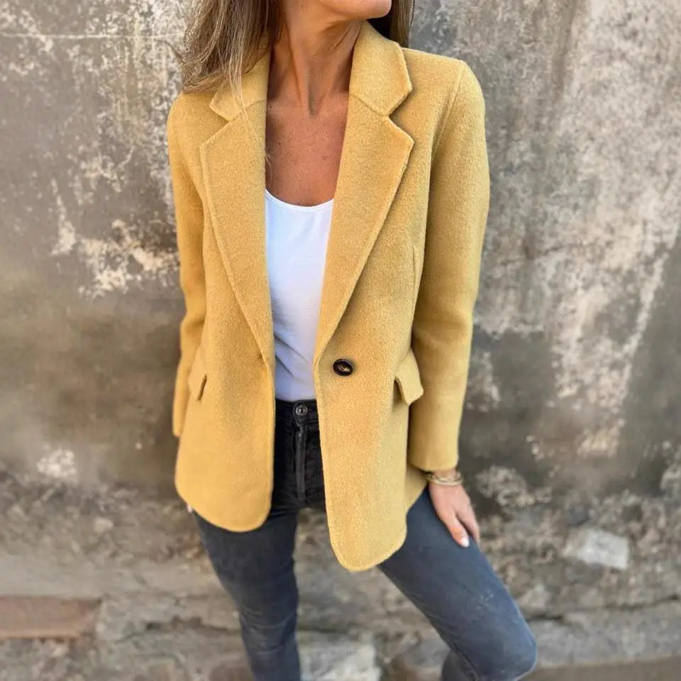 Camiseta con cuello para mujer, Top largo de lino y algodón, Color Sve, ropa de otoño cómoda y transpirable