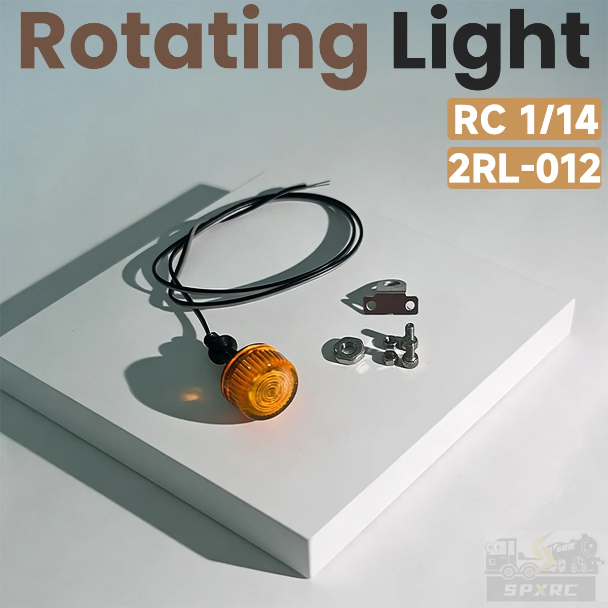 Luz de advertência lâmpada rotativa 2rl-012 para 1/14 tamiya rc caminhão scania benz volvoo homem diy caminhão basculante peças de controle remoto