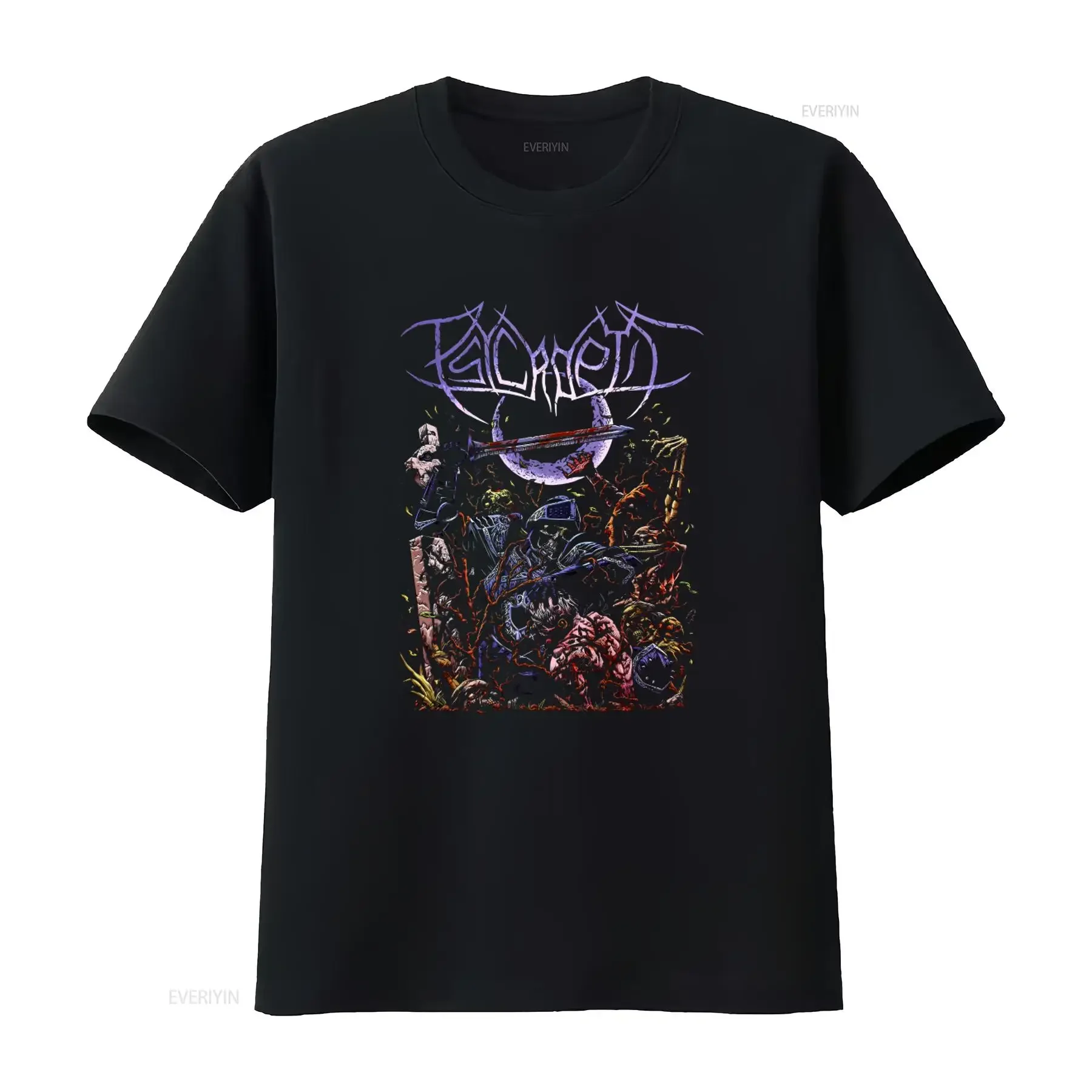 PSYCROPTIC 'This Shadowed World' T Shirt Unique Horror Themed Design for Men vintage Washed Stylish Stretched streetwear