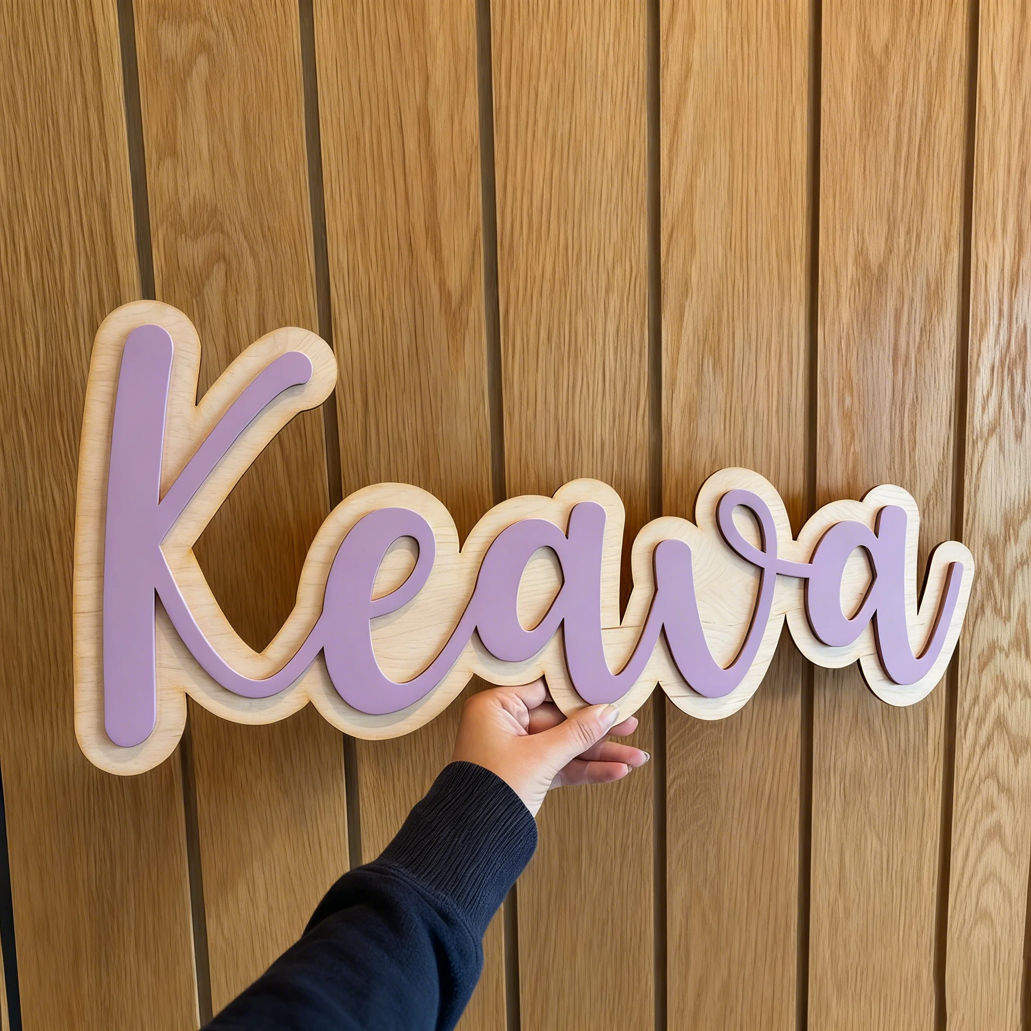 1Pc Custom Double layered Wooden Name Plaque,Home Kids Room Nursery Bedroom Wall Door Decor,DIY Paintable,Birthday Wedding Gift