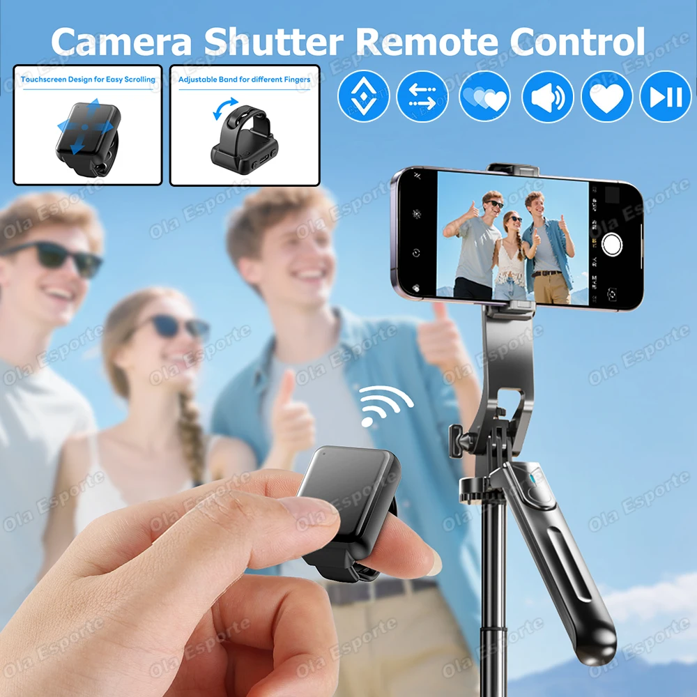 

Многофункциональное умное кольцо 2026: пульт ДУ, запись видео, прокрутка страниц, спуск затвора камеры, селфи, просмотр презентаций