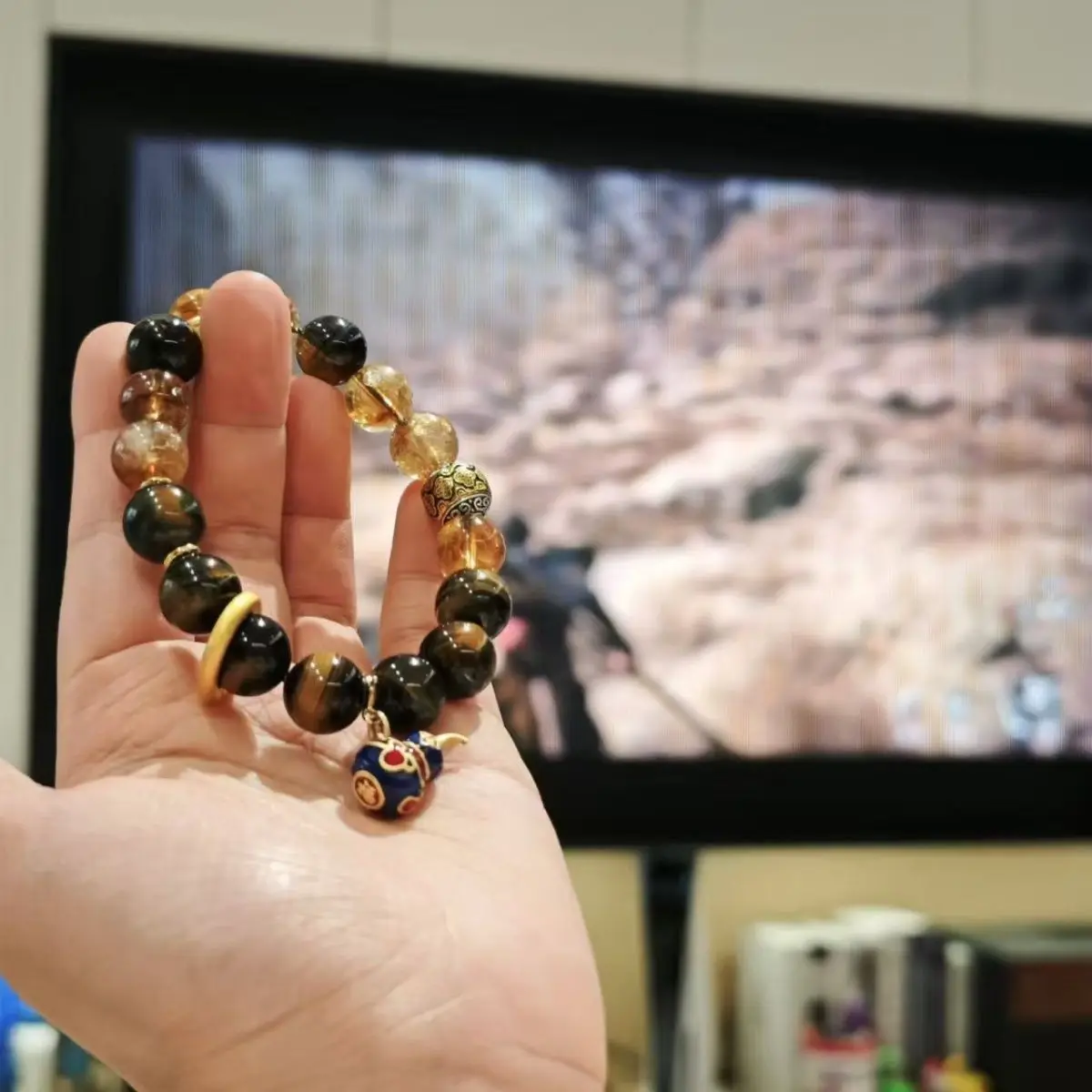 

Черный миф Sun Wukong натуральный браслет с тигровым глазом браслет из обсидиана для отправки персонализированных подарков для мальчиков