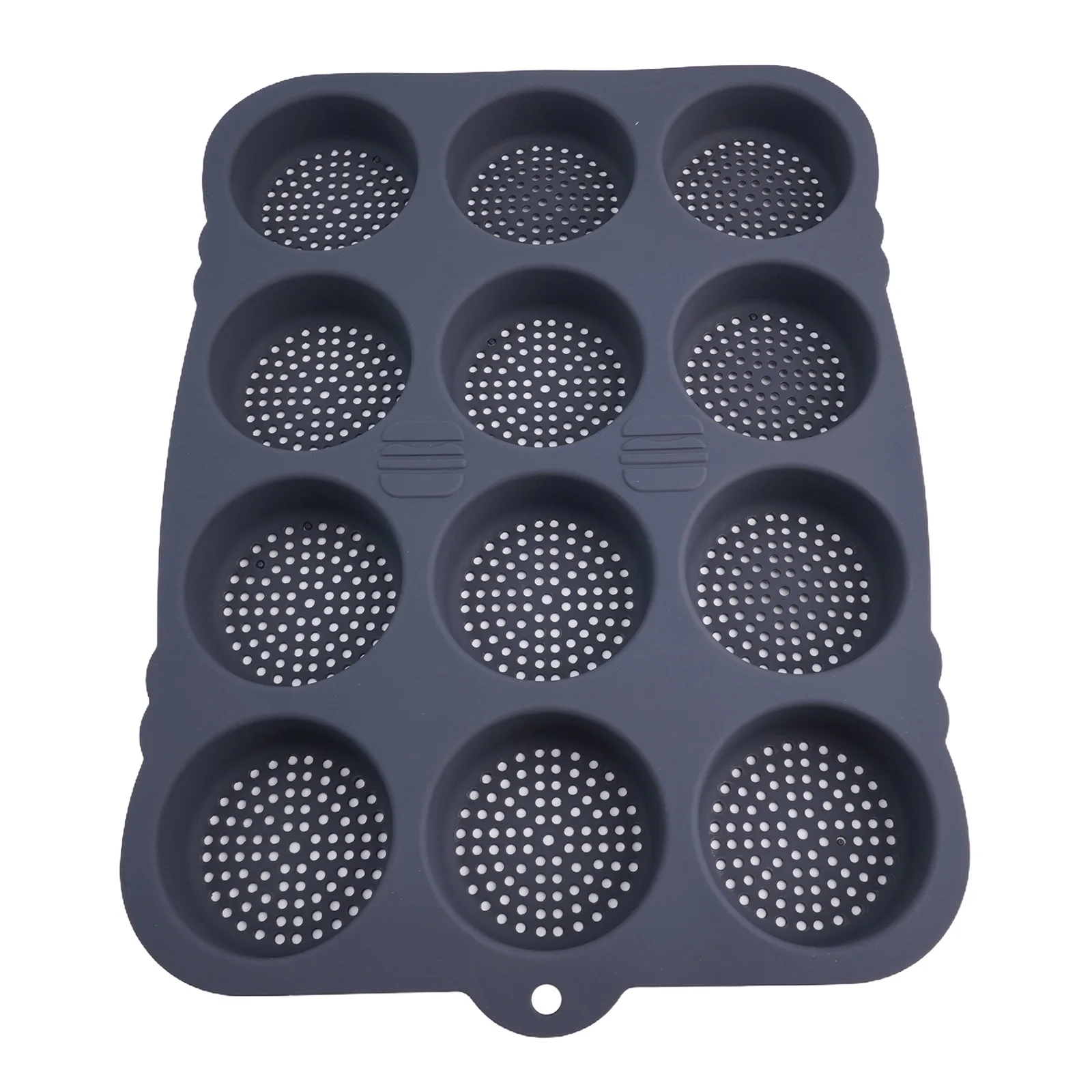 

Silicone Hamburger Bun Baking Tray with 12 Cavities for Easy Release of Perfectly Shaped Buns and Muffins Dishwasher Safe