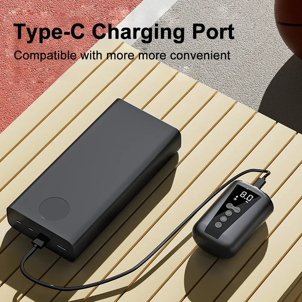 EAFC Digital Ball Air Pump With LED Light Wireless Inflator Air Compressor Pressure Gauge for Football Volleyball Basketball