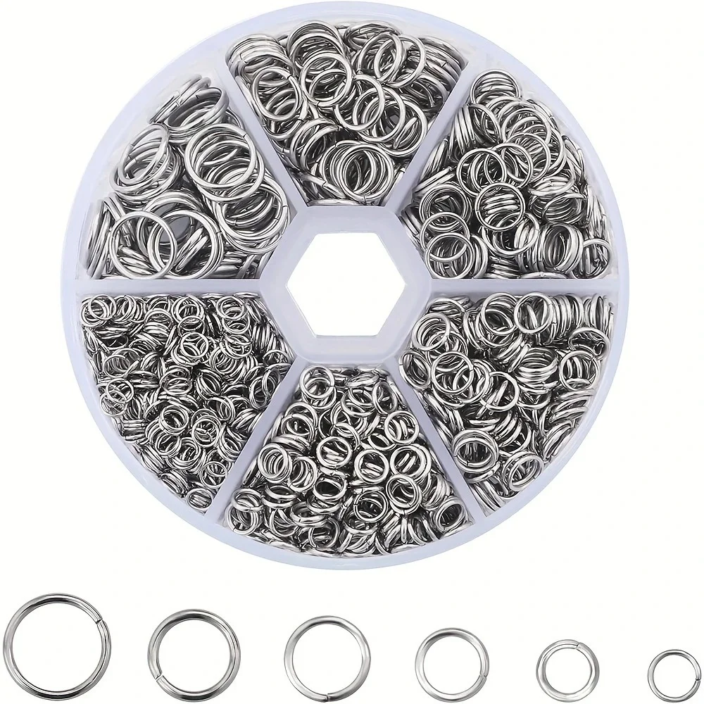 Handmade DIY Jewelry Making Jump Rings 4-10mm Open Connection Circles Six Grid Box Popular Elements Circular Fashion Commute