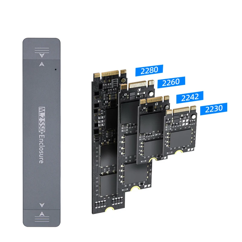 M.2 인클로저 M.2 SATA NVME 듀얼 프로토콜 하드 드라이브 케이스 USB 3.1 타입 C + 타입 A M2 박스 SSD M2 2230/2242 최대 6Gbps/10Gbps 지원