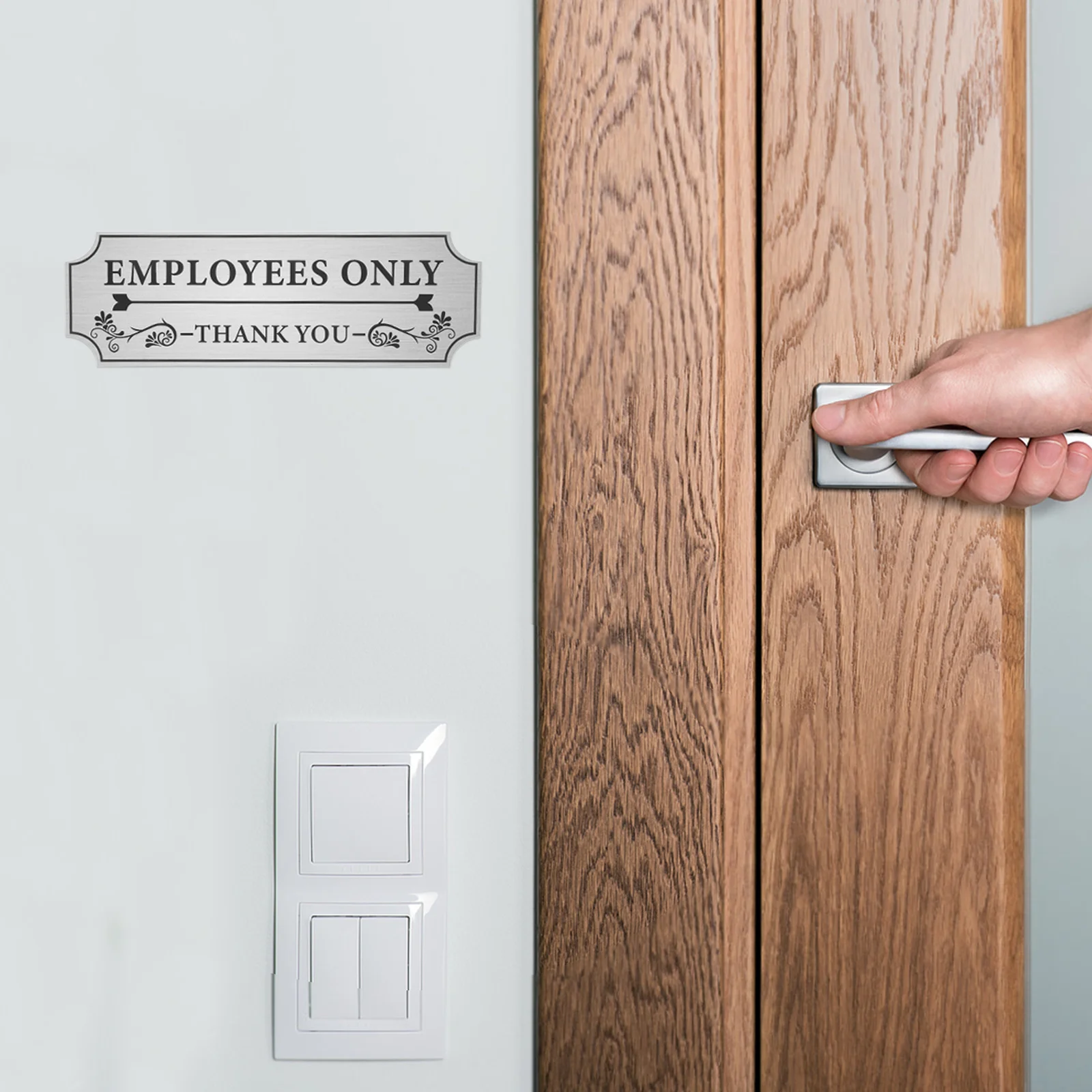 

2Sets Employees Only Sticker PVC Waterproof Door Sign Bold Font Safety Warning for Office Workplace Access Control Staff