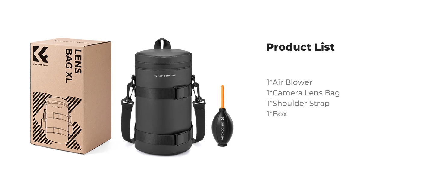 K&F Concept Kamera-Objektivtasche, Objektivtasche, wasserdichter Reißverschluss, stoßfester Rundum-Kameraobjektivtasche für DSLR-Objektive – Detail 12