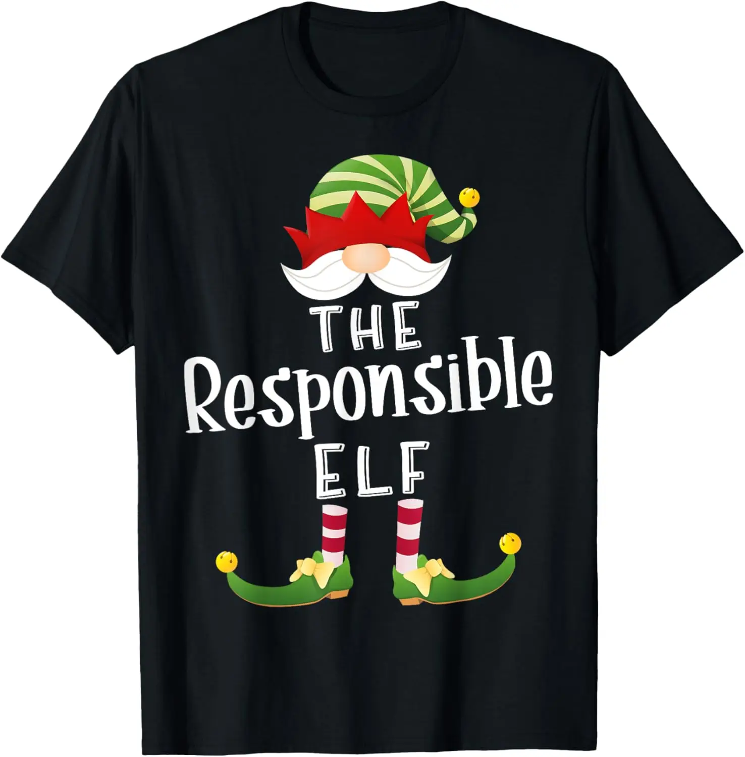 Responsible Elf Group Christmas Funny Pajama Party T-Shirt