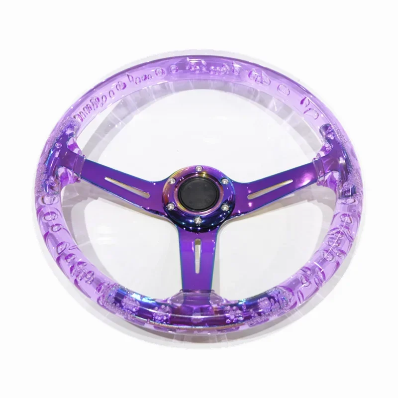 

Spsld Refits 14 Inch 350mm Shallow Concave Racing Steering Wheel / Acrylic Steering Wheel With Luminous Color Frame