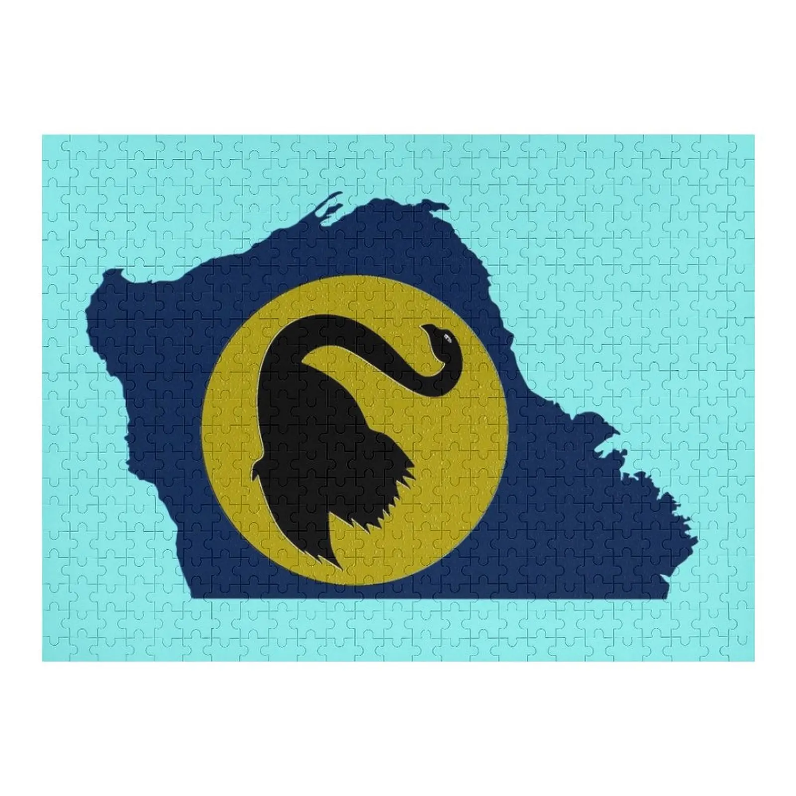 

Western Australia Map With Flag Jigsaw Puzzle Picture Game Children Puzzle