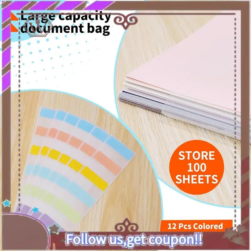 ABBG-منظم تخزين الورق مقاس 12 × 12 بوصة منظم تخزين شفاف مع علامات تبويب مؤشر لاصقة لورق القصاصات من الفينيل