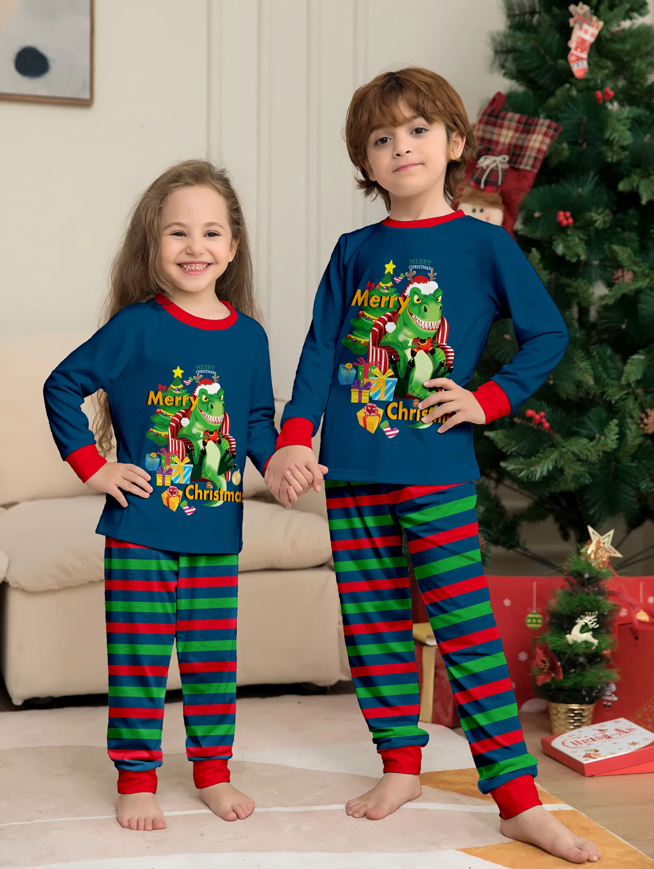 2024 New Year Pj Baby Children\'s Women Men Pijamas Family look Couple Mother-kids Family Matching  Christmas Pajamas for Whole