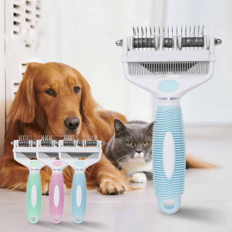 

Multifunctional 3-in-1 Foldable Dog Brush Deshedding Stainless Steel Cat Hair Removal Brushes Grooming Accessories for Dogs