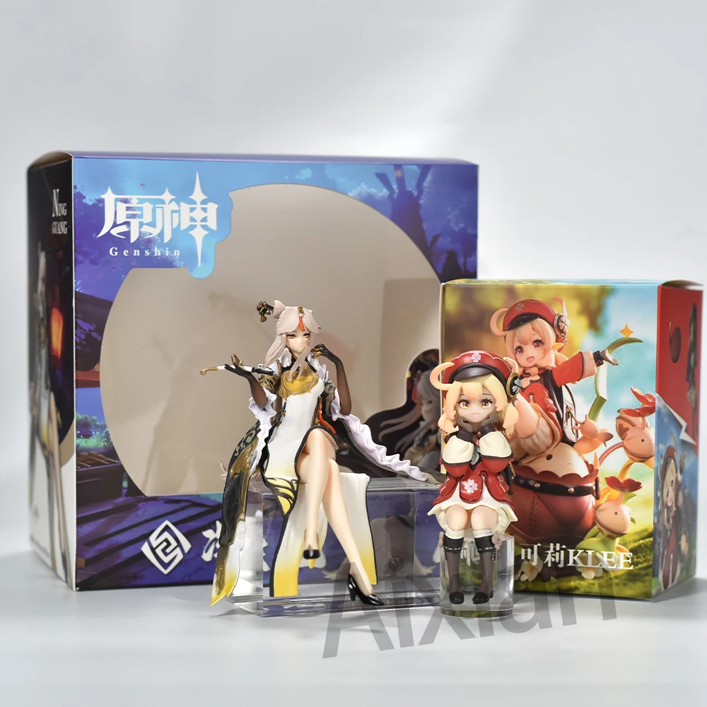 Aixlan 2PCS New Series Figure Klee Ningguang Sexy Girl PVC Action Figure Amine Christmas Gift Collectible Figurine