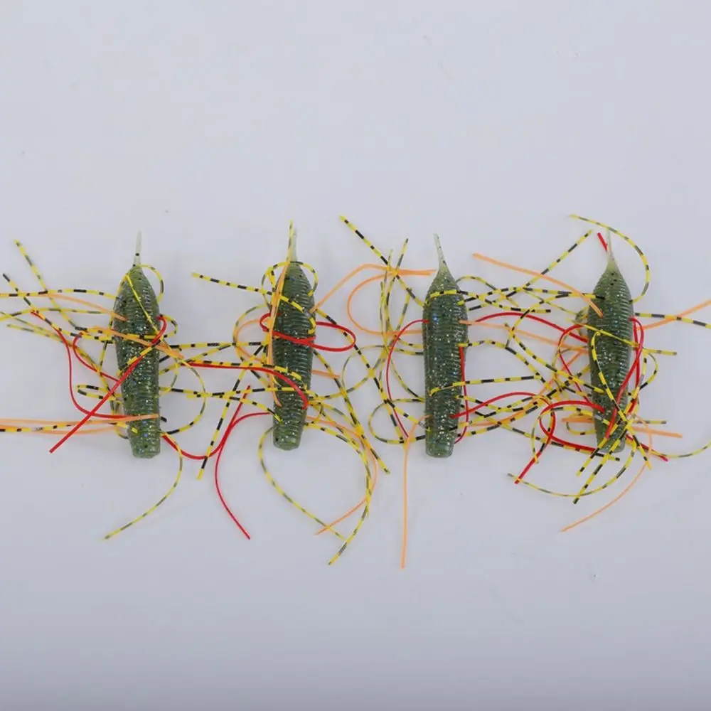 4/5pcs 4cm/6cm Fishing Sea Urchin Soft Bait Bass Stick Silicone Worm Silicone Worm Lure Handmade Power Soft Fishing Lure