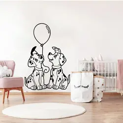Modern Dalmatian Croatia Dog Animal Ballon Wall Decal Kitchen Kids Room Pet Puppy Dogs Wall Sticker Playroom Vinyl Home Decor