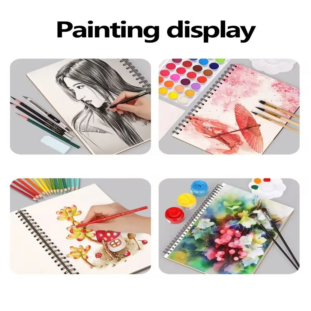 30 ورقة 8K 16K لفائف كراسة الرسم دوامة ملزمة A4 A5 A6 ورق رسم سميك صديقة للبيئة خالية من الأحماض الفنان رسم الوسادة الغواش